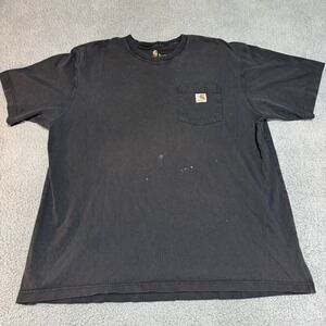 Carhartt Shirt Mens XL Black Chore Workwear Pocket Original Fit Short Sleeve Tee